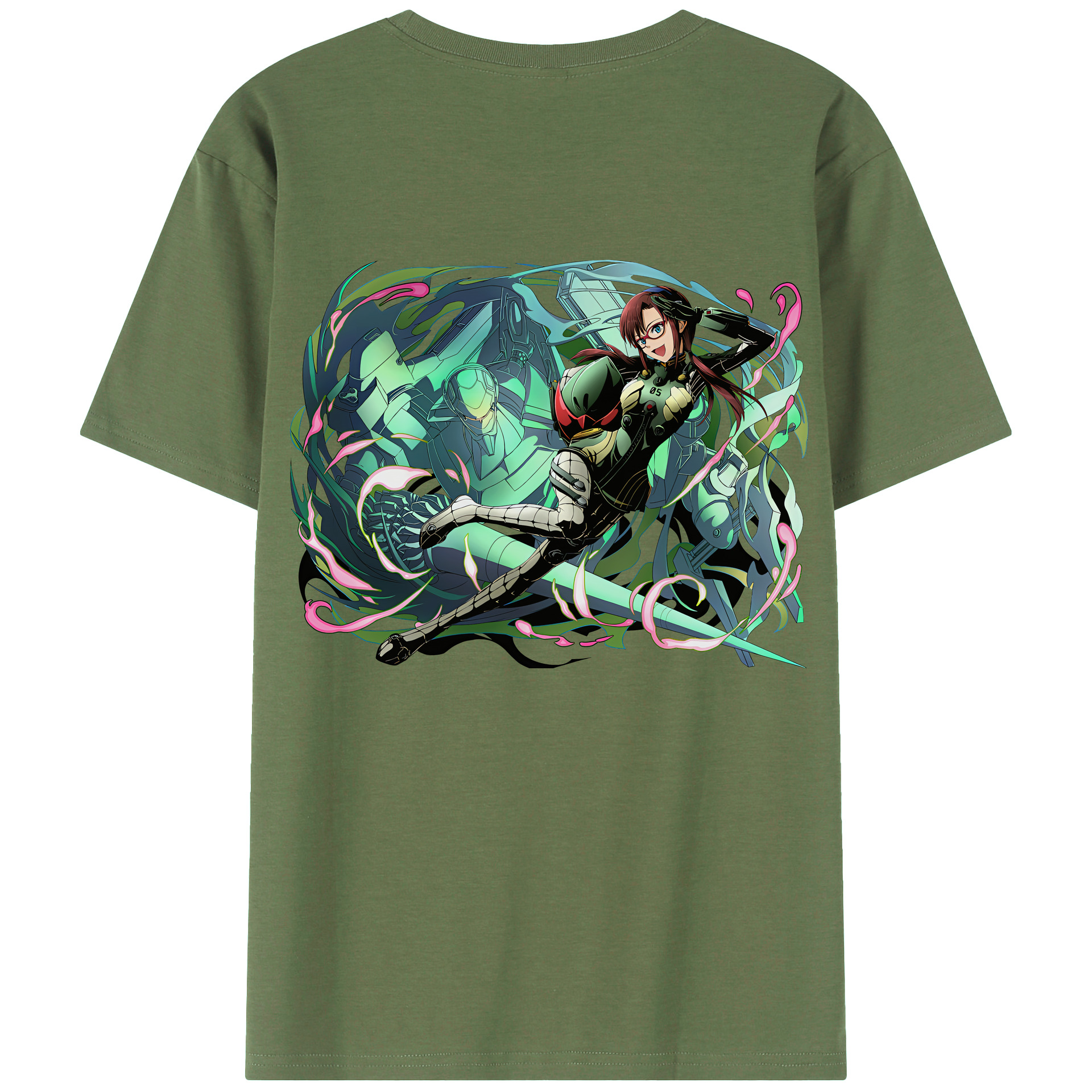 （画像用） EVA 新世紀エヴァンゲリオン 綿100％ メンズ半袖Tシャツ（バックプリント） 通気性